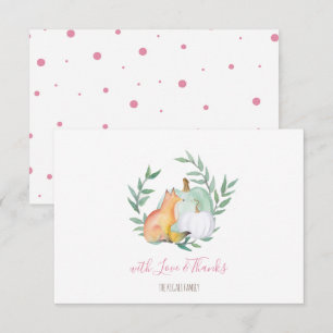 Pink Fox Pumpkin Woodland Einladung