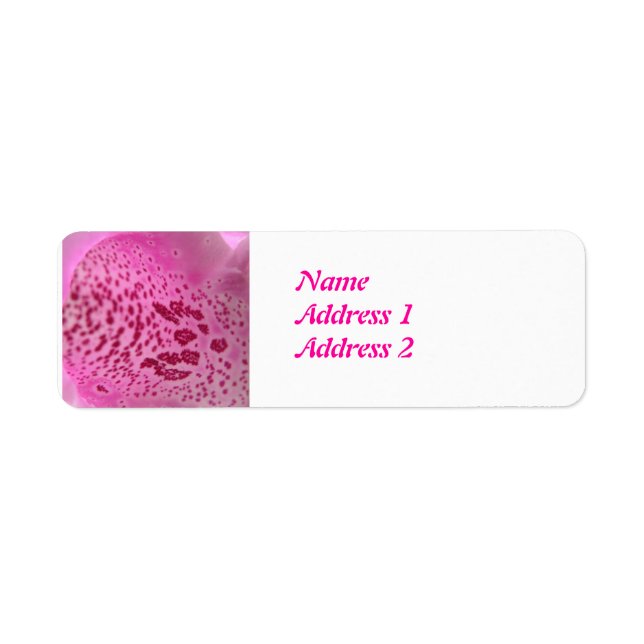 Pink Foxglove Petal Custom Address Labels (Vorne)