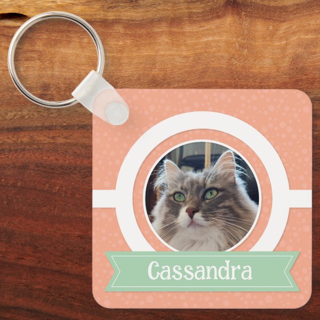 Pink frame pet name  schlüsselanhänger (Vorderseite)