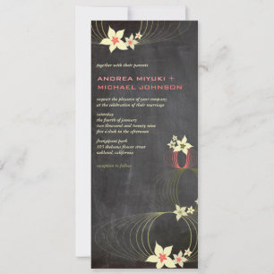 Pink Frangipani Blume Chalkboard Wedite Einladung