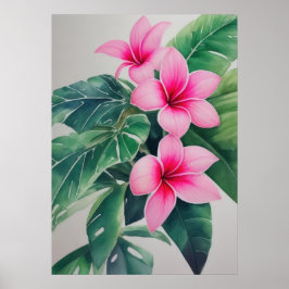 Pink Frangipani Blume Poster
