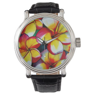 Pink-Frangipani-Blume von Sacha Grossel Armbanduhr