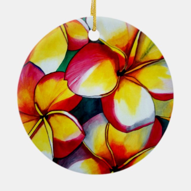 Pink Frangipani Keramikornament (Hinten)