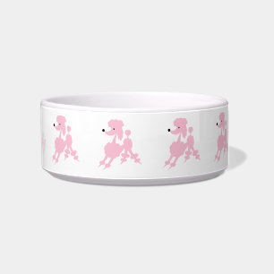 Pink French Poodles Anpassbarer Name Napf