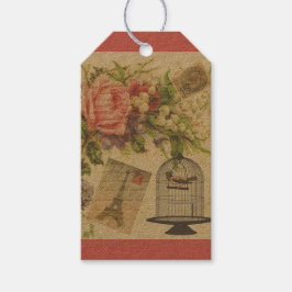 Pink French Theme Vintag Paris Geschenktag Geschenkanhänger