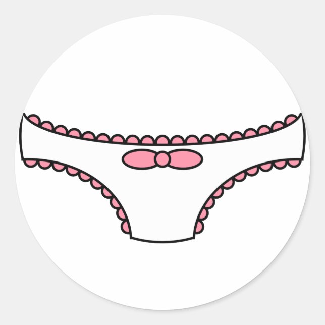 Pink Frilly Panties Runder Aufkleber (Vorderseite)