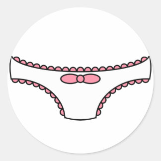 Pink Frilly Panties Runder Aufkleber