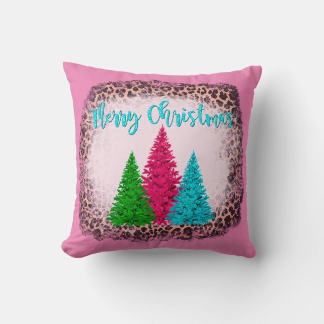 Pink Frohe Weihnachtsfeier Wohngestaltung Kissen (Vorderseite)