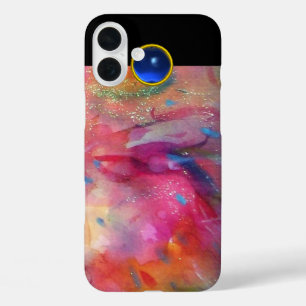 PINK FUCHSIA ABSTRAKT Blue Sapphire Gemstone iPhone 16 Plus Hülle