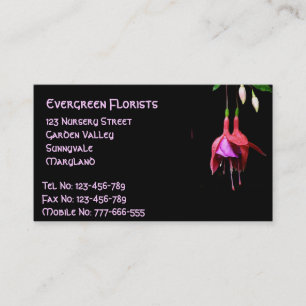 Pink Fuchsia-Blume Visitenkarte