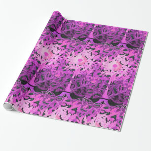PINK FUCHSIA DAISY BLUME GESCHENKPAPIER