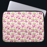 Pink Fuchsia Floral Pattern – Retro Botanical Laptopschutzhülle<br><div class="desc">Bright, playful, and full of retro charm, this seamless pink fuchsia floral pattern brings a fresh botanical vibe to any space. Featuring cascading bell-shaped blooms, stylized tropical leaves, and scattered red flowers on a soft neutral background, this design blends vintage-inspired florals with a modern, clean vector aesthetic. Perfect for lovers...</div>