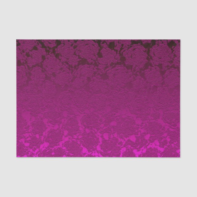 Pink Fuchsia Floral sukkulentes Muster Metallic Seidenpapier (Vorderseite)