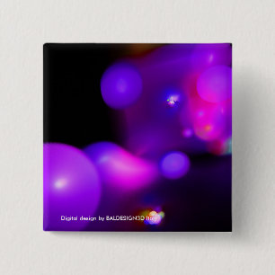 PINK FUCHSIA LILA SCHWARZE FRAKTAL-BUBBBLES BUTTON
