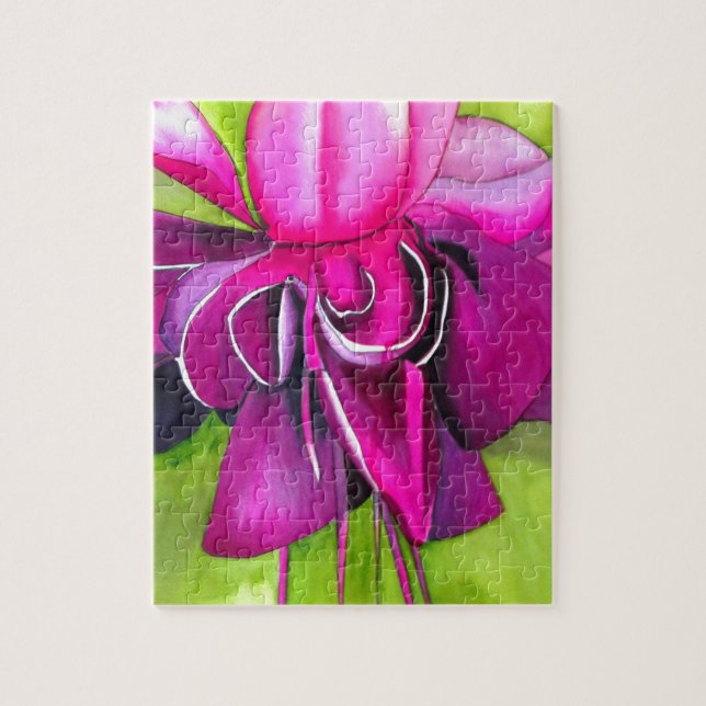 Pink Fuchsia Pop Kunst Aquarell Blume (Vertikal)