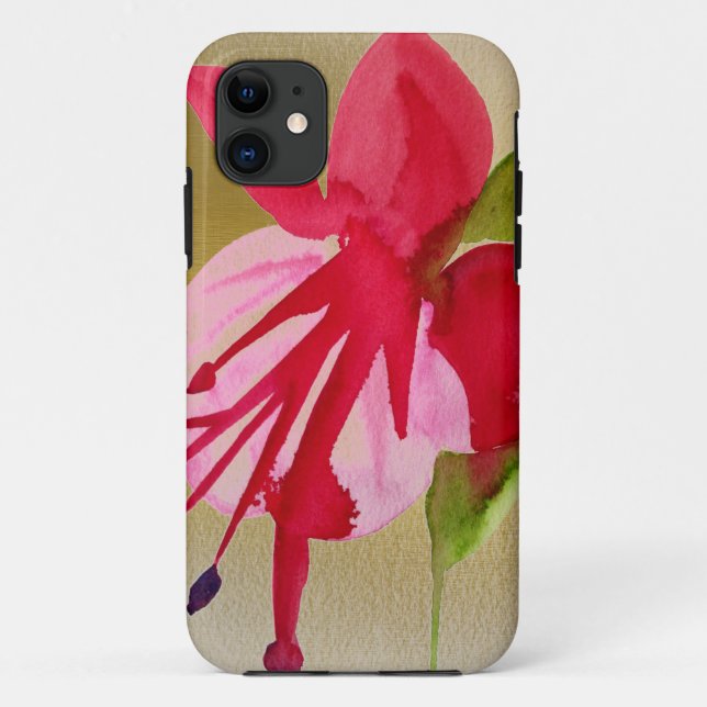 Pink Fuchsia Pop Kunst Aquarell Blume Case-Mate iPhone Hülle (Rückseite)