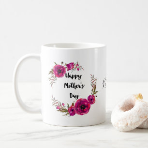 Pink Fuchsia Poppies Beste Mama - Muttertag Kaffeetasse