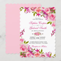 Pink Fuchsia Rose Botanische Blumenhochzeit