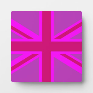Pink Fuchsia Union Jack Flag Design Fotoplatte