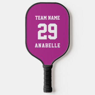 Pink Fügen Sie Ihren Teamnamen Jersey-Text hinzu Pickleball Schläger