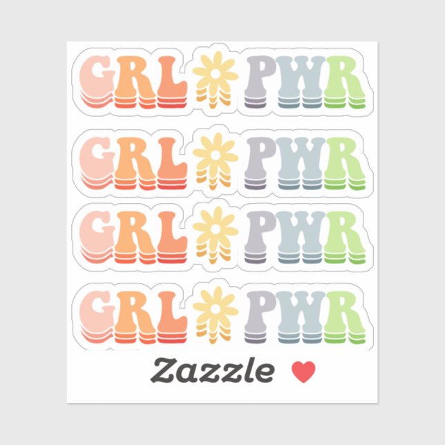 Pink Fun Girl Power Cut Vinyl Stickers Aufkleber (Blatt)