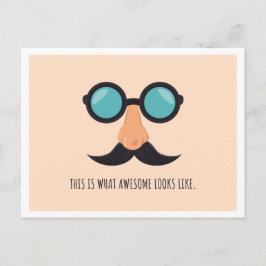 Pink Fun Man mit Brille Postkarte