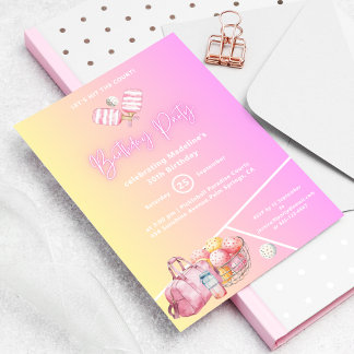 Pink Fun Pickleball 30. Geburtstagsfeier Party Ein Einladung