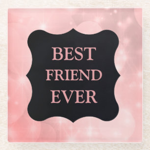 Pink funkelnd Best FRIEND aller Zeiten!Design Glasuntersetzer