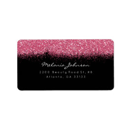 Pink Funkelnd Glitzer Pinke Stroke Adressaufkleber
