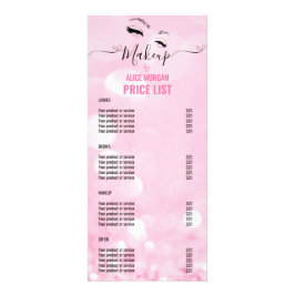 Pink Funkelnd Makeup Artist Glamour Bokeh Preise Werbekarte