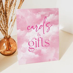 Pink Funkelnd Wolkenkarten und Geschenke Sockelschild