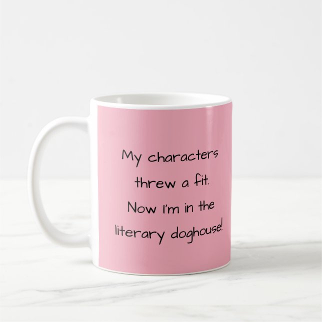 Pink Funny Author Writing Kaffeetasse (Links)