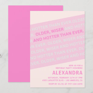 Pink Funny Calligraphy 89. Geburtstag Einladung
