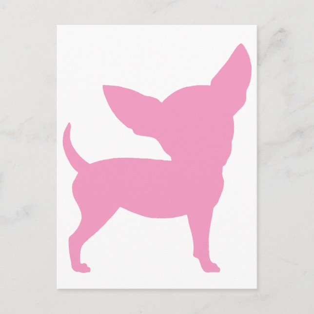 Pink Funny Chihuahua Postkarte (Vorderseite)