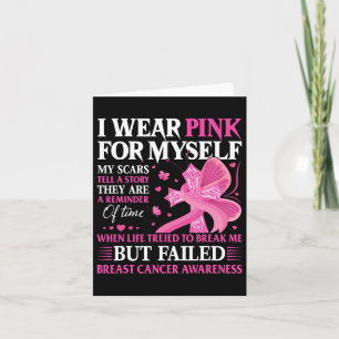 Pink für mich selbst Narben Stärke Brustkrebs T-Sh Karte