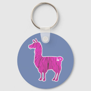 Pink Furry Llama Schlüsselanhänger