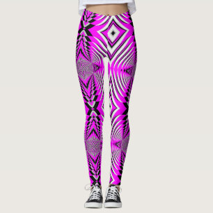 Pink Fuschia Muster handgefertigte Yoga Pants Legg Leggings