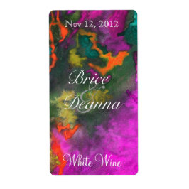 Pink Fusion 2 Wedding Wine Label