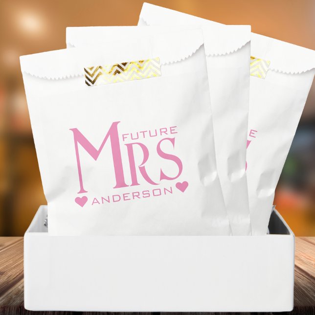 Pink Future Mrs. Engagement Party Brautparty Geschenktütchen (Pink Future Mrs Engagement Party Bridal Shower Favor Bag)