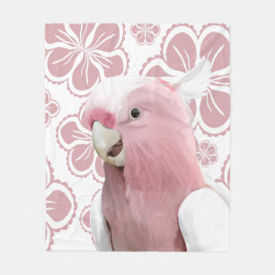Pink Galah Cockatoo Fleecedecke