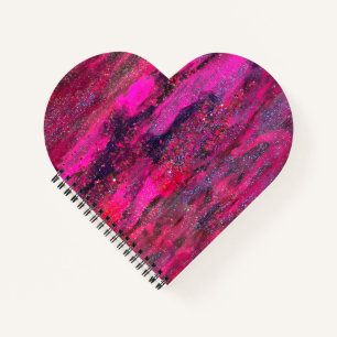 Pink Galaxy Heart Shape Notebook Notizbuch