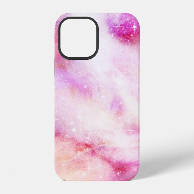 Pink Galaxy iPhone 12 Hülle (Rückseite)