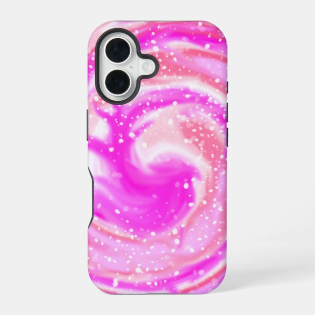 Pink Galaxy Swirl iPhone Case iPhone 16 Hülle (Rückseite)