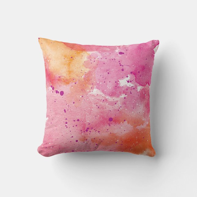 Pink Galaxy Wasserfarbenkissen Kissen (Vorderseite)