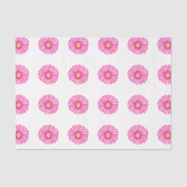 Pink Garbera Blume Muster Gewebe Papier (Vorderseite)