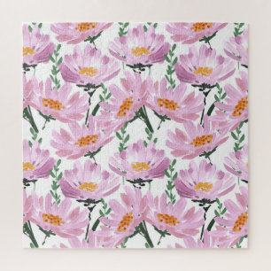 Pink Garden Blume: HandGezeichnet Nahtlos.