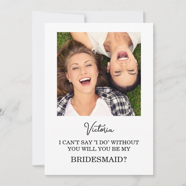 Pink Garden Rose Wedding Bridesmaid Vorschlag Card Einladung (Vorderseite)