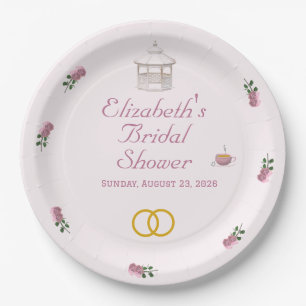Pink Garden Tea-Party Brautparty Pappteller