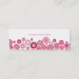 Pink Garden White Skinny Business Visitenkarte