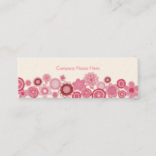 Pink Garden White Skinny Business Visitenkarte